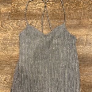 New Express Glittery Silver Cami Size XS